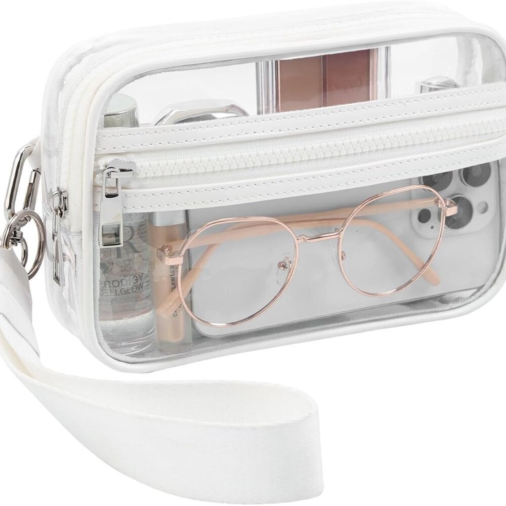 Clear Wristlet Bag Waterproof PVC Stadium Approved Compact Wallet Purse